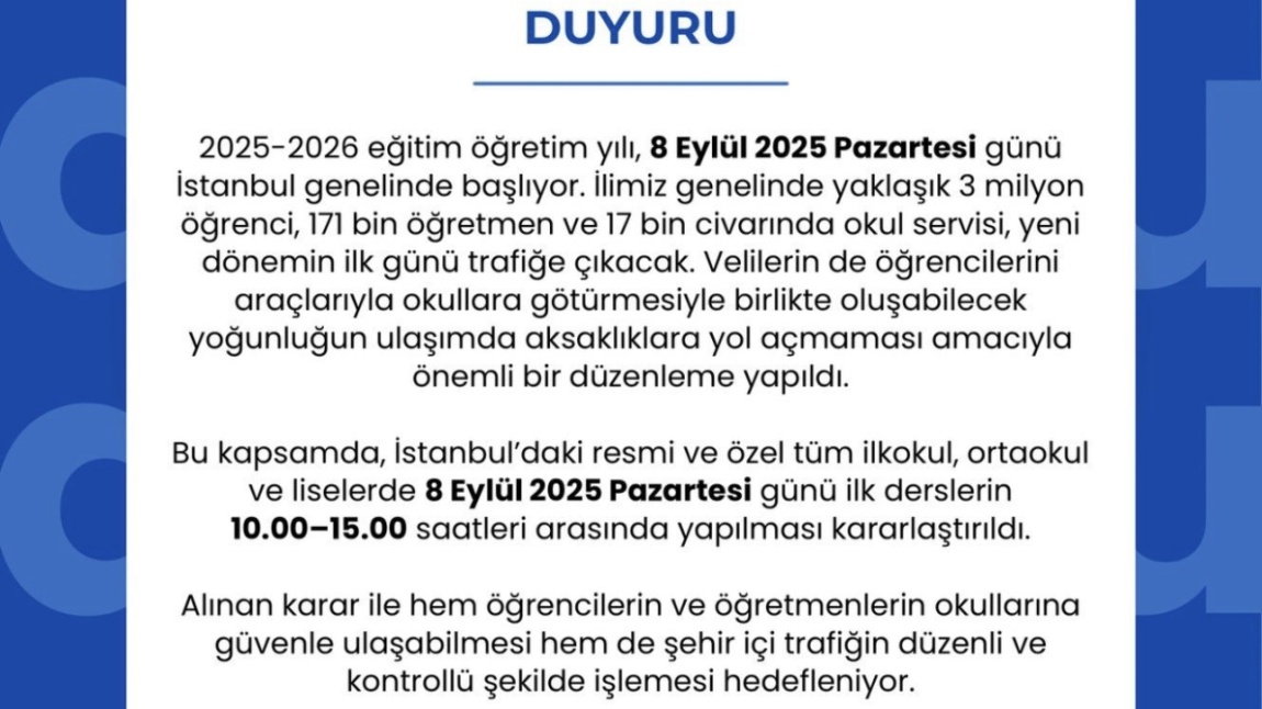 2025-2026 EĞİTİM-ÖĞRETİM YILI İLK GÜNÜ 